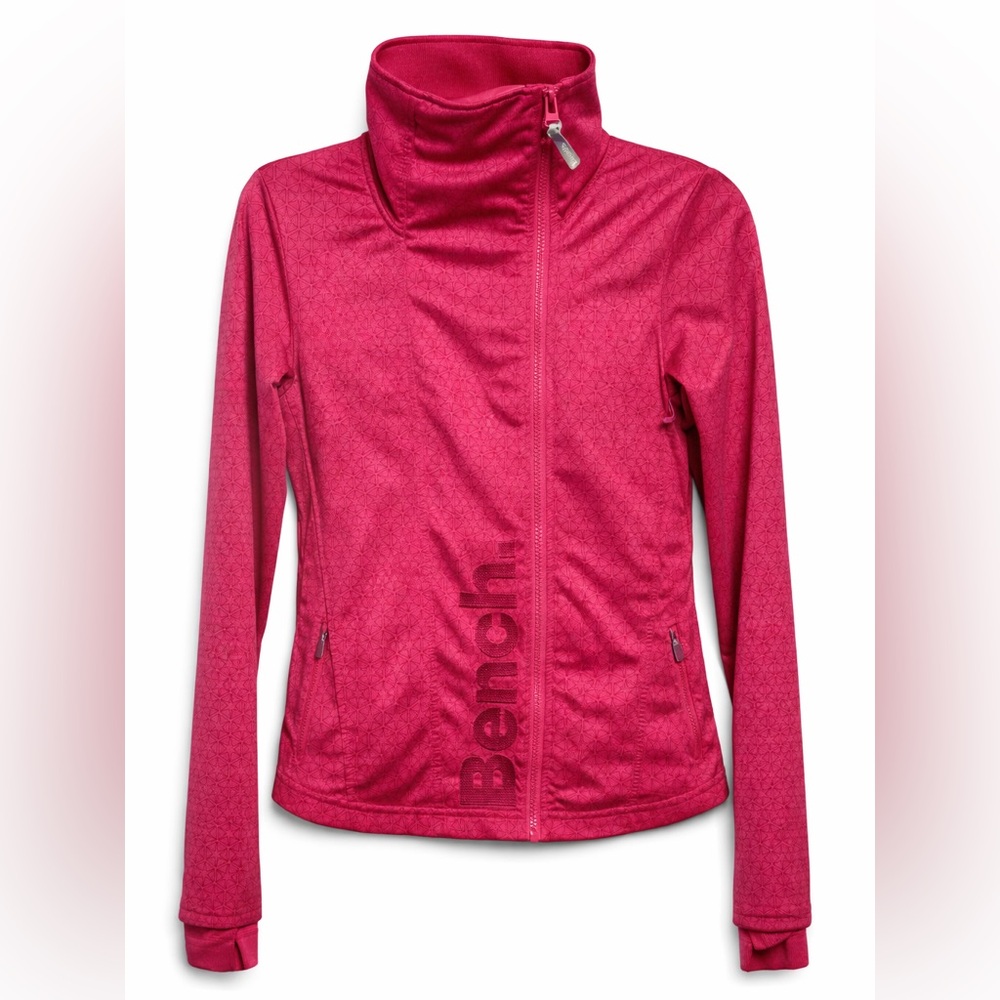 Bench Raspberry Pink Geometric Track Jacket Full Zip - Size XS EUC